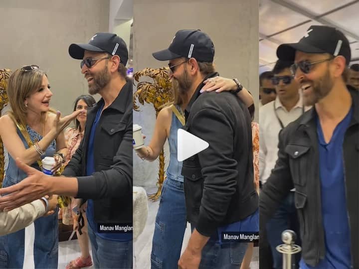 Hrithik Roshan Met Ex Wife Sussanne Khan And Hugged Her Video Viral On Social Media