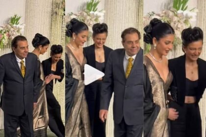 Ira Nupur Wedding Reception Dharmendra Jumps In Shruti Haasan And Akshara Photo Session Video Viral On Social Media