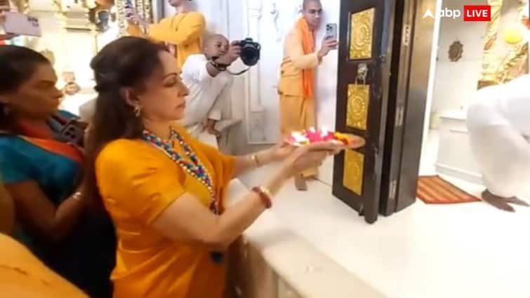 Hema Malini worshiping in the ISKCON temple of Ujjain video viral