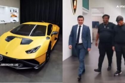 Watch Businessman Vivek Kumar Rungta Gifted Lamborghini Huracan STO to His Son Tarush On his 18th Birthday Viral video