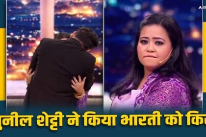 suniel shetty romantic with bharti singh kisses comedian on stage video viral