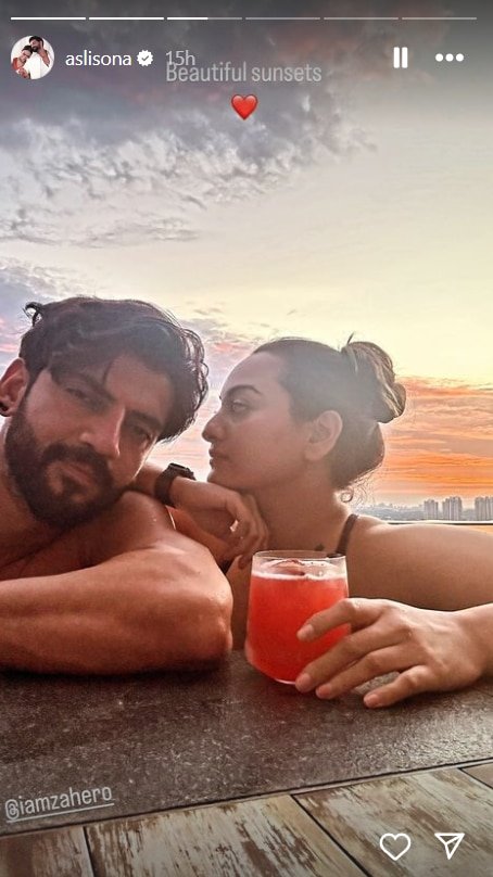Sonakshi Sinha got romantic in the pool with husband Zaheer on honeymoon, newly wed couple shared pictures