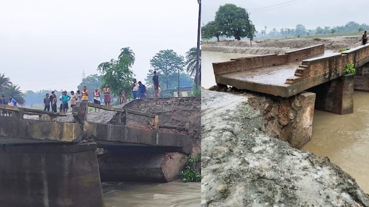 Bihar Bridge Collapse: 2 Bridges Collapsed Amid Heavy Rains in Siwan One Bridge Collapsed 10 Days Ago ANN Bihar Bridge Collapse: सीवान में भारी बारिश के बीच 2 पुलिया ध्वस्त, 10 दिन पहले भी गिरा था एक ब्रिज